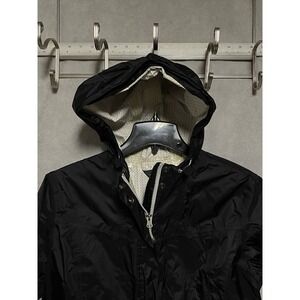 Eddie Bauer Coat Women L Blk WeatherEdge Hood Rain Jacket Waterproof Windbreaker